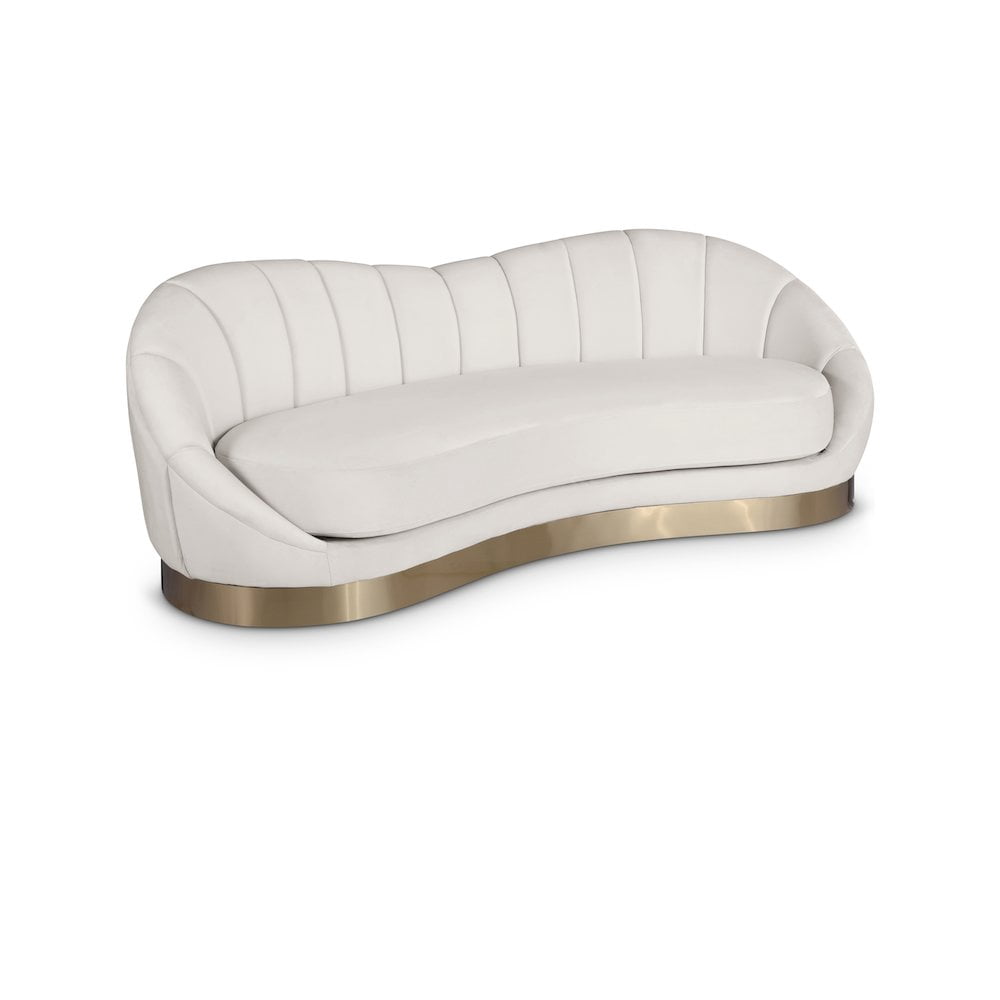 Meridian Furniture Shelly Cream Velvet Sofa