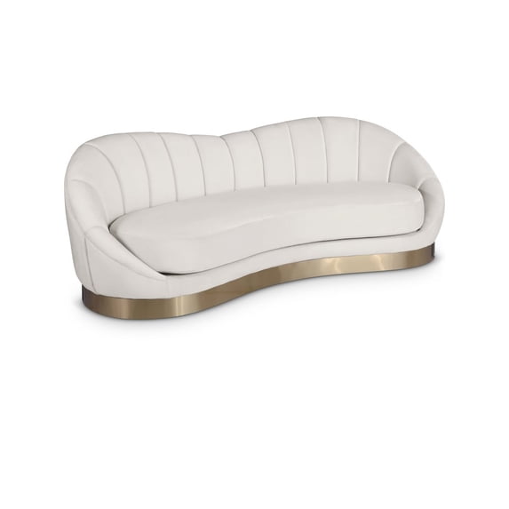 Meridian Furniture Shelly Cream Velvet Sofa