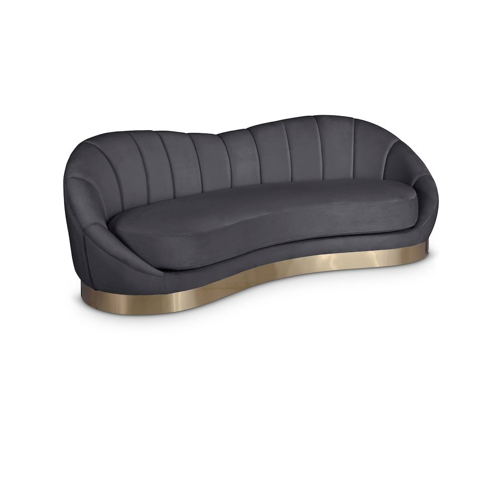 Meridian Furniture Shelly Gray Velvet Sofa