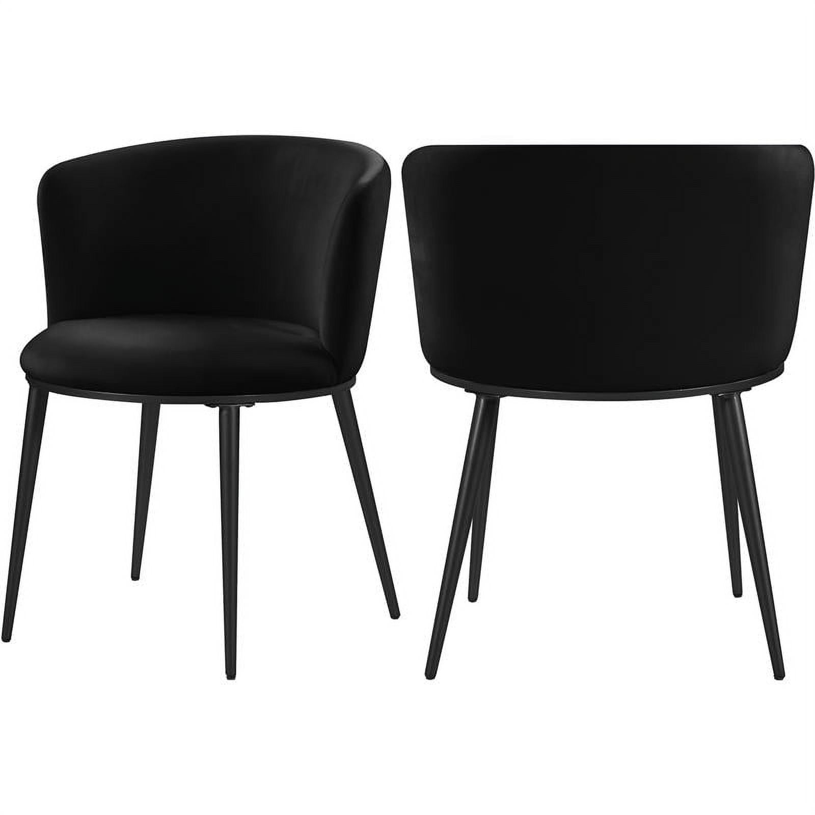 Petite Skylar Matte Black Velvet Dining Chair