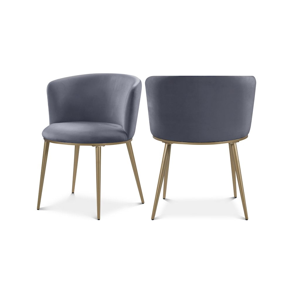 Meridian Furniture Skylar Gray Velvet Dining Chair (Set of 2)