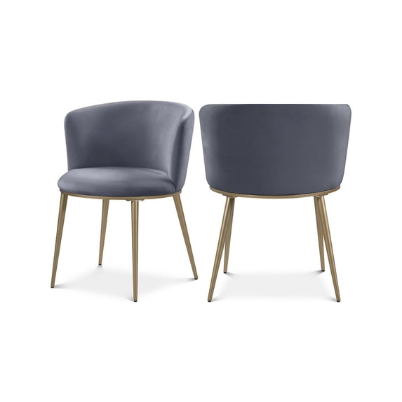 Meridian Furniture Skylar Gray Velvet Dining Chair (Set of 2)