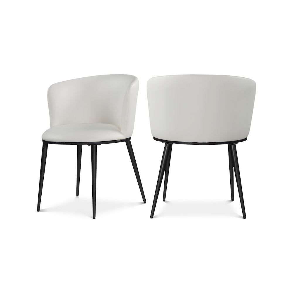 Skylar Contemporary White Faux Leather Rounded Dining Chair