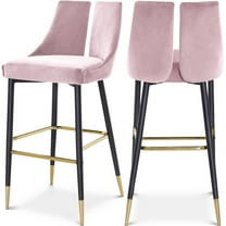 Meridian Furniture Sleek Pink Velvet Stool (Set of 2)