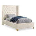 thumbnail image 1 of Meridian Furniture Soho Solid Wood and Vegan Leather Twin Bed in White, 1 of 8