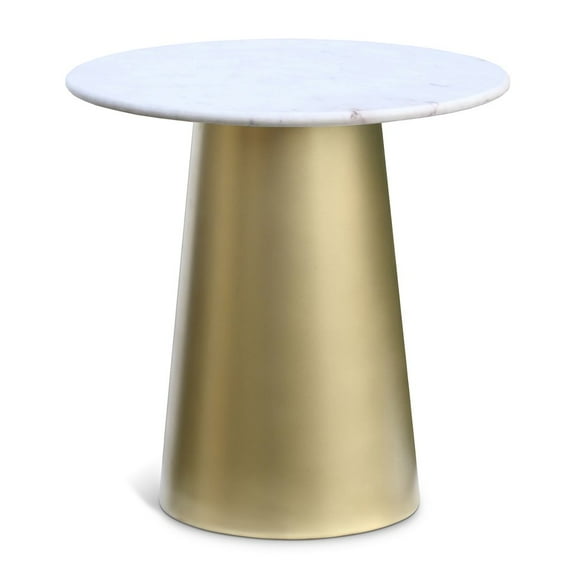 Meridian Furniture Sorrento Contemporary Marble End Table in Gold