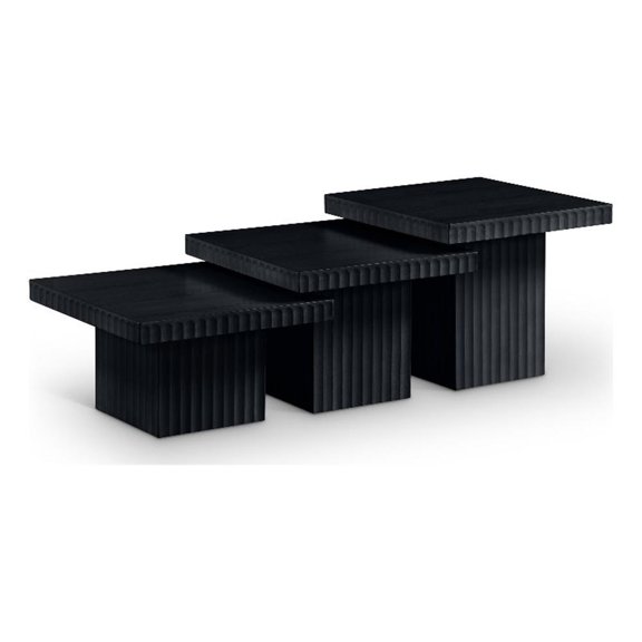 Meridian Furniture Spencer 3-Piece Black Oak Veneer Coffee Table