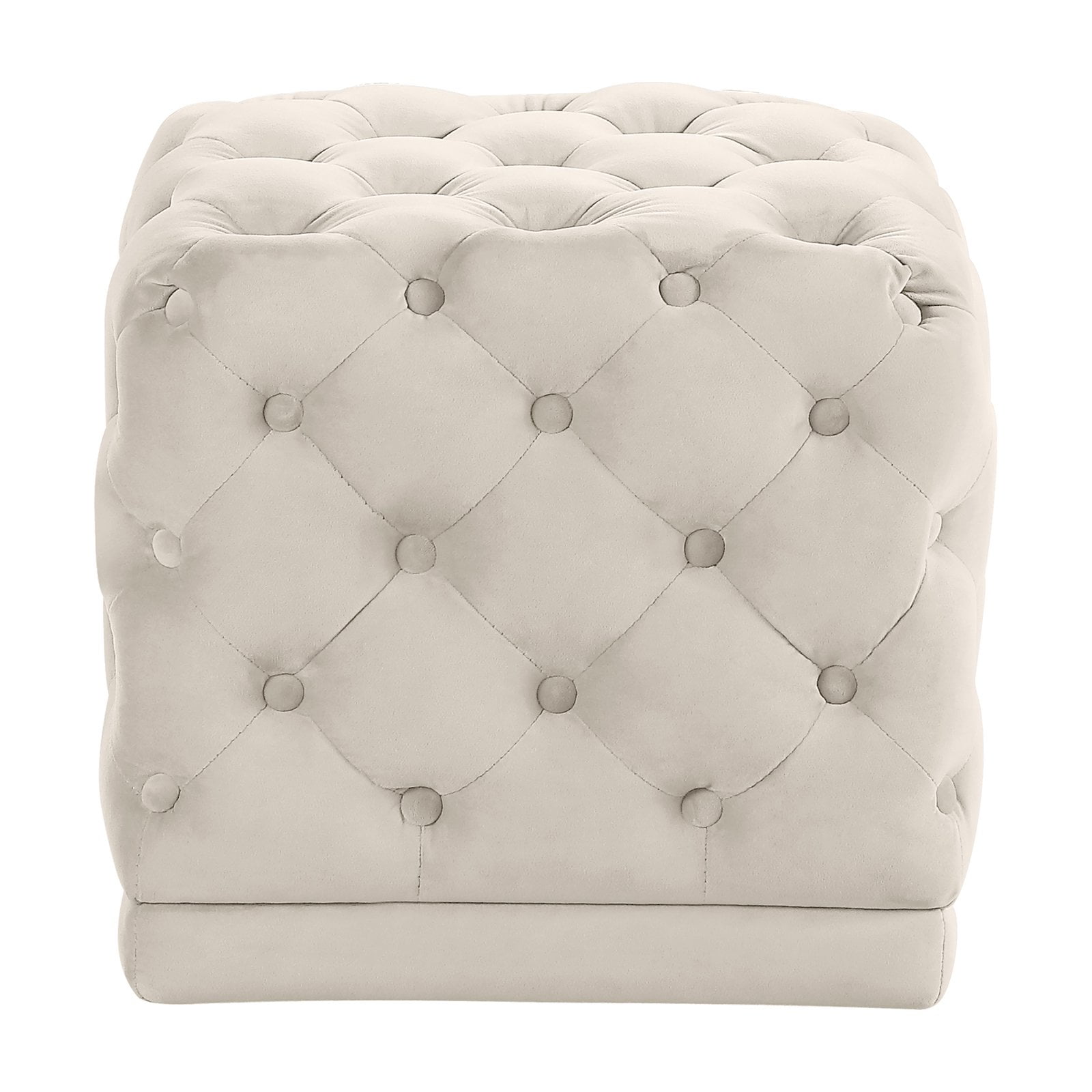 Meridian Furniture Stella Contemporary Velvet Ottoman Stool in
