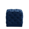 thumbnail image 1 of Meridian Furniture Stella Contemporary Velvet Ottoman/Stool in Navy, 1 of 4