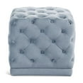 thumbnail image 1 of Meridian Furniture Stella Contemporary Velvet Ottoman/Stool in Sky Blue, 1 of 4