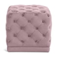 thumbnail image 1 of Meridian Furniture Stella Pink Velvet Ottoman/Stool, 1 of 4