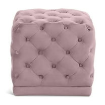 Meridian Furniture Stella Pink Velvet Ottoman/Stool