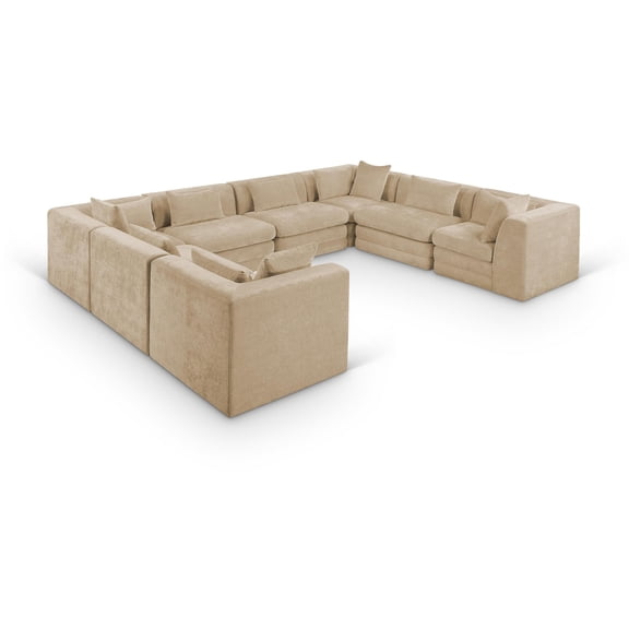Meridian Furniture Stellar 152" Beige Chenille Fabric 8Pc. Modular Sectional