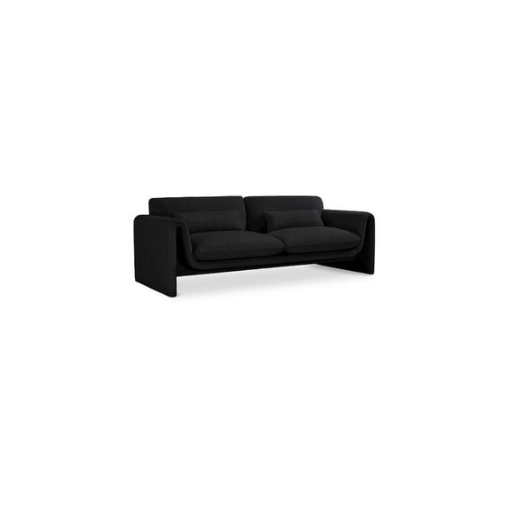Meridian Furniture Stylus Black Boucle Fabric Sofa