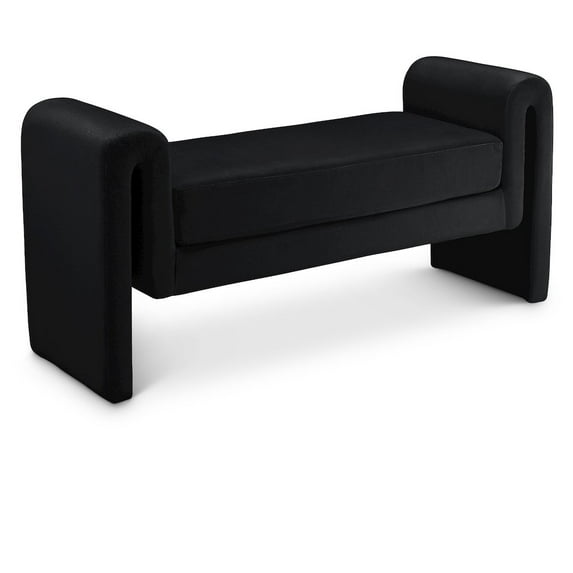 Meridian Furniture Stylus Black Velvet Bench