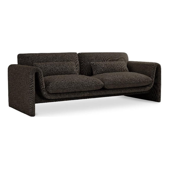Meridian Furniture Stylus Brown Boucle Fabric Sofa