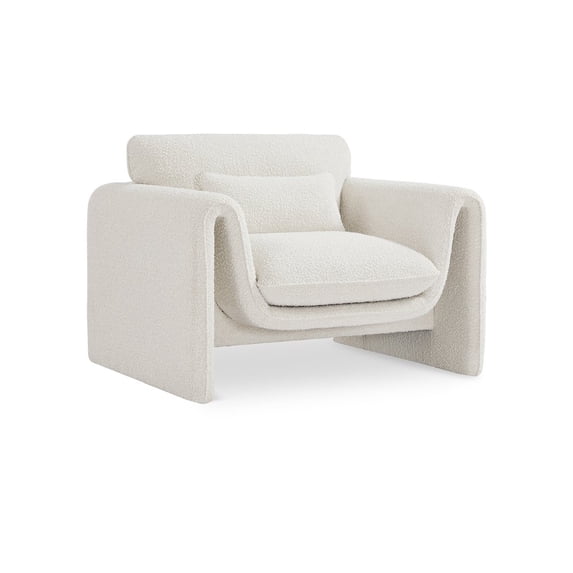 Meridian Furniture Stylus Cream Boucle Fabric Chair