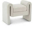 thumbnail image 1 of Meridian Furniture Stylus Cream Fabric Bench, 1 of 7