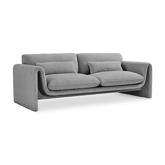 Meridian Furniture Stylus Grey Boucle Fabric Sofa