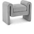 thumbnail image 1 of Meridian Furniture Stylus Grey Fabric Bench, 1 of 7