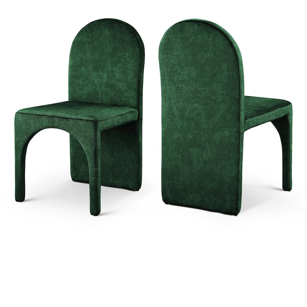 Regal Haven Luxurious Green Velvet Upholstered Dining Chair, Set of 2