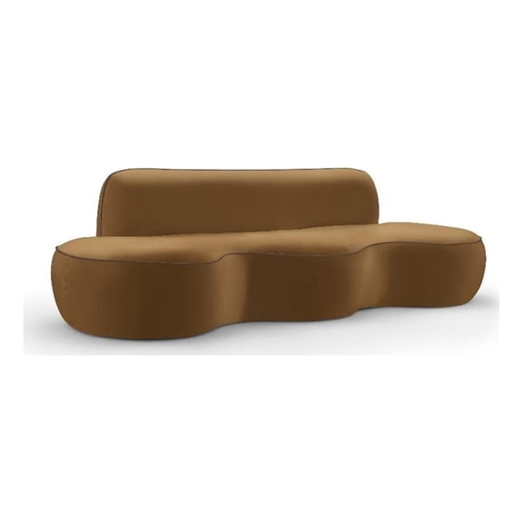 Meridian Furniture Swerve 101" Saddle Velvet Upholstered Sofa
