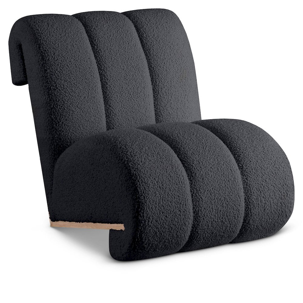 Meridian Furniture Swoon Faux Sheepskin Accent Chair - Light Oak Meridian Furniture Swoon Faux Sheepskin Accent Chair - Light Oak