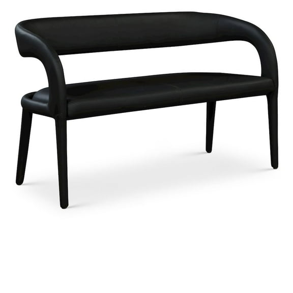Meridian Furniture Sylvester Black Vegan Leather Bench