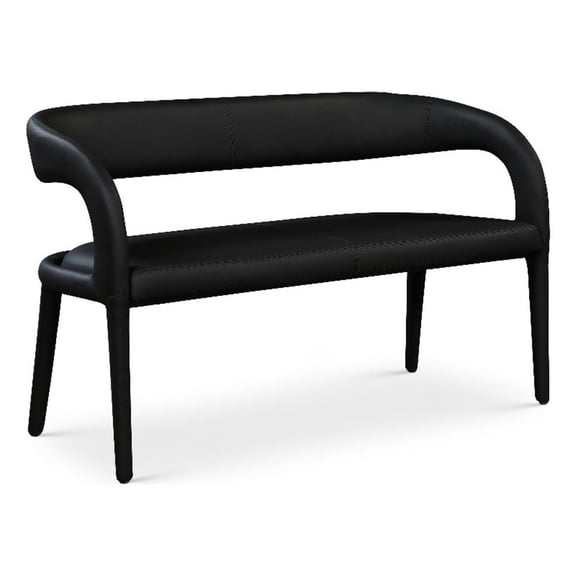 Meridian Furniture Sylvester Black Vegan Leather Bench