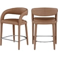 thumbnail image 1 of Meridian Furniture Sylvester Brown Vegan Leather Stool, 1 of 8
