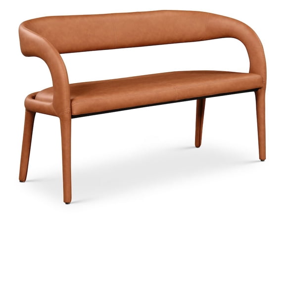 Meridian Furniture Sylvester Cognac Vegan Leather Bench