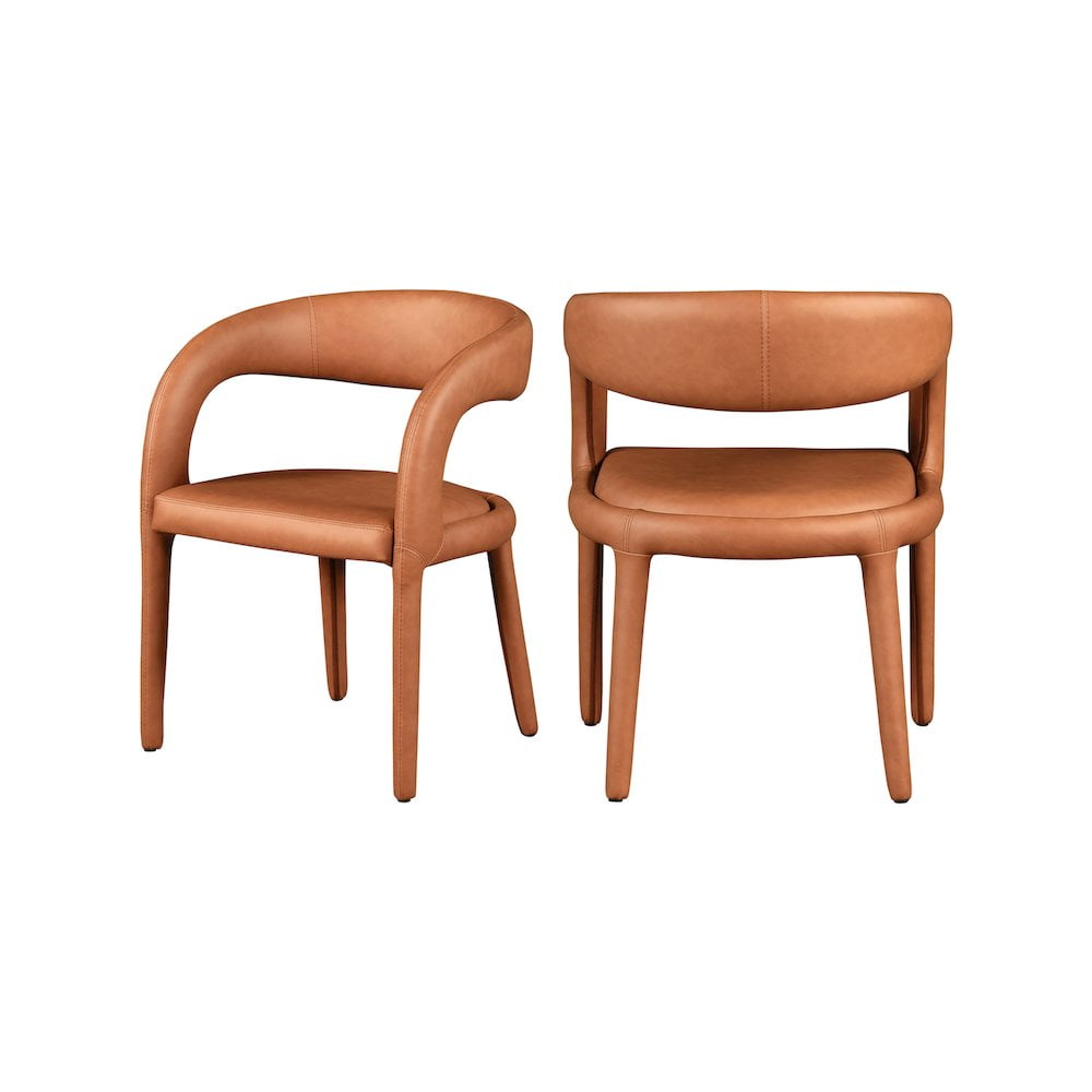 Meridian Furniture Sylvester Cognac Vegan Leather Dining Chair