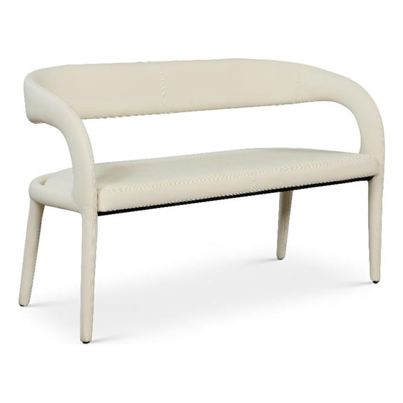 Meridian Furniture Sylvester Cream Vegan Leather Bench