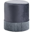 thumbnail image 1 of Meridian Furniture Teddy Contemporary Velvet Ottoman/Stool in Gray, 1 of 4