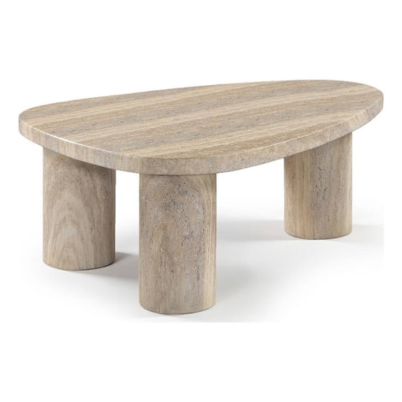 Meridian Furniture Teramo Travertine Concrete Indoor / Outdoor Coffee Table