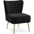 thumbnail image 1 of Meridian Furniture Tess Black Velvet Accent Chair with Gold Legs, 1 of 5
