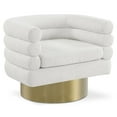 thumbnail image 1 of Meridian Furniture Tessa Cream Boucle Fabric Swivel Accent Chair, 1 of 7