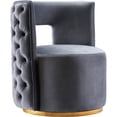 thumbnail image 1 of Meridian Furniture Theo Grey Velvet Swivel Accent Chair, 1 of 6