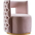 thumbnail image 1 of Meridian Furniture Theo Pink Velvet Swivel Accent Chair, 1 of 6