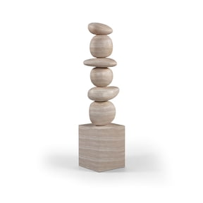 Meridian Furniture Torix Travertine Concrete Sculpture