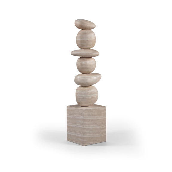 Meridian Furniture Torix Travertine Concrete Sculpture