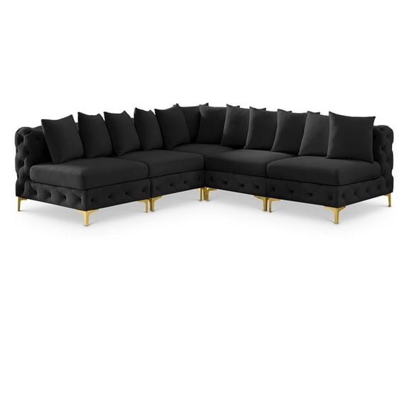 Meridian Furniture Tremblay Black Velvet Modular Sectional