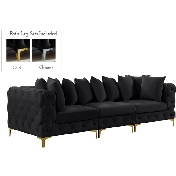 Meridian Furniture Tremblay Black Velvet Modular Sofa