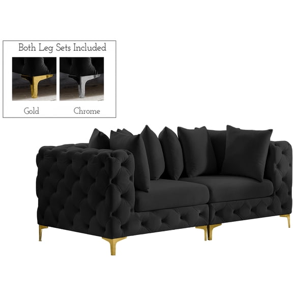 Meridian Furniture Tremblay Black Velvet Modular Sofa