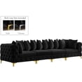 thumbnail image 1 of Meridian Furniture Tremblay Black Velvet Modular Sofa, 1 of 4
