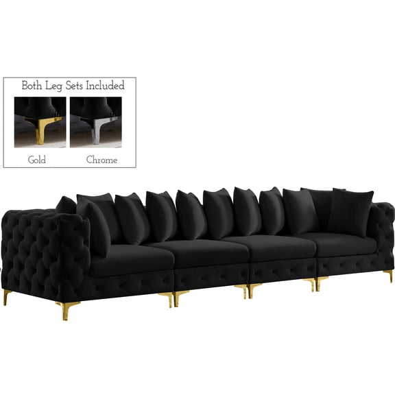 Meridian Furniture Tremblay Black Velvet Modular Sofa