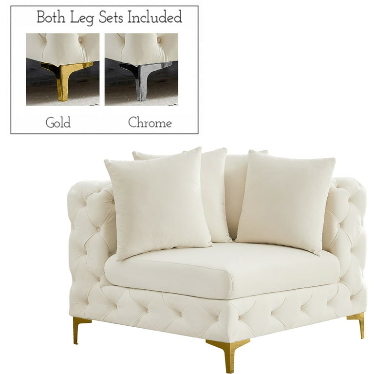 Meridian Furniture Relax Velvet Modular Corner Chair Meridian Furniture Relax Velvet Modular Corner Chair