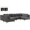 thumbnail image 1 of Meridian Furniture Tremblay Grey Velvet Modular Sectional, 1 of 18