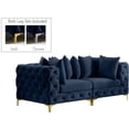 thumbnail image 1 of Meridian Furniture Tremblay Navy Velvet Modular Sofa, 1 of 2