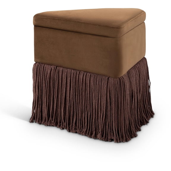 Meridian Furniture Trivoli Brown Velvet Ottoman/Stool